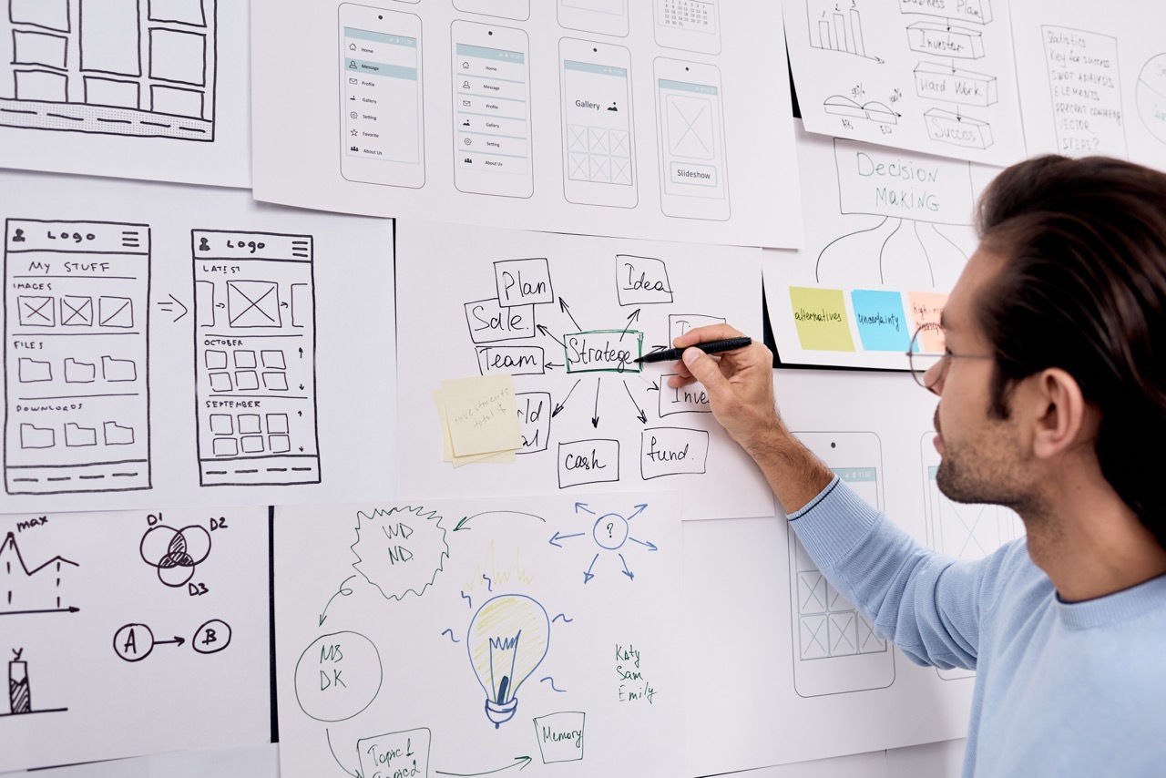 Young Man Working On Project