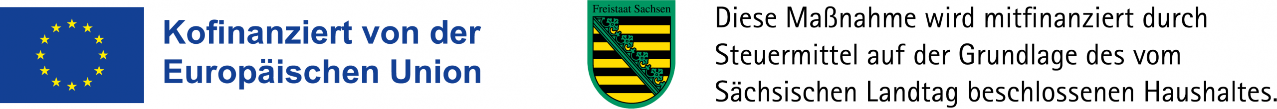 EU-Emblem-Freistaat Sachsen-Signet-Kombination eu emblem freistaat sachsen signet kombination
